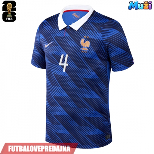 Lacne Muži Futbalové dres Francúzsko Dayot Upamecano #4 MS 2026 Krátky Rukáv - Domáci